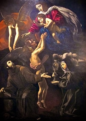 "Madonna of the Purification of the Soul with Saints Francis and Clare" by Caracciolo Battistello (ca. 1600)