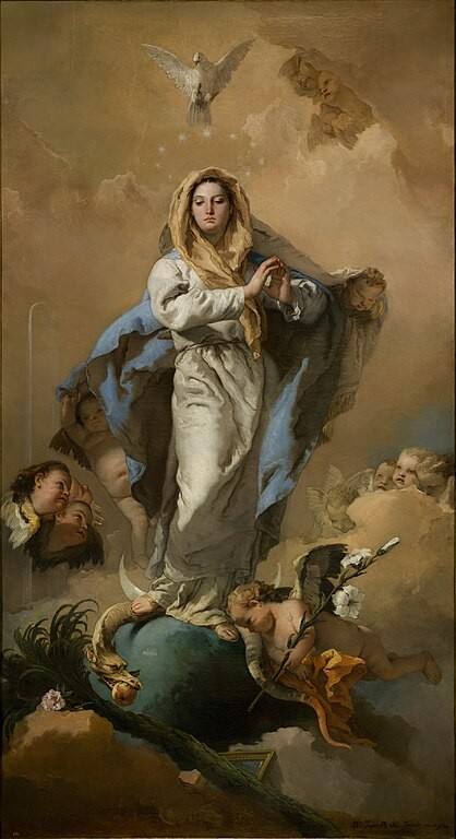 "The Immaculate Conception," by Giovanni Battista Tiepolo, Public domain, via Wikimedia Commons